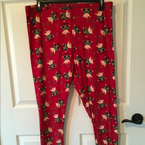 Just One Woman’s Plus Sz 3x Holiday Elf leggings - Picture 1 of 3